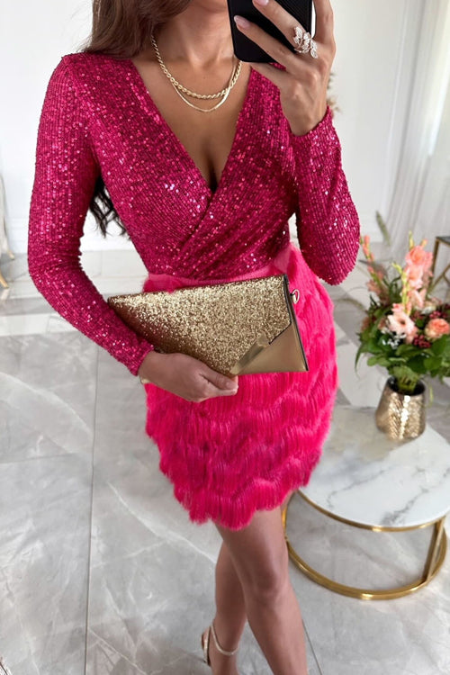 Robe De Soirée À Paillettes avec Motif Patchwork pour Femmes | Idéale pour Les Occasions Festives