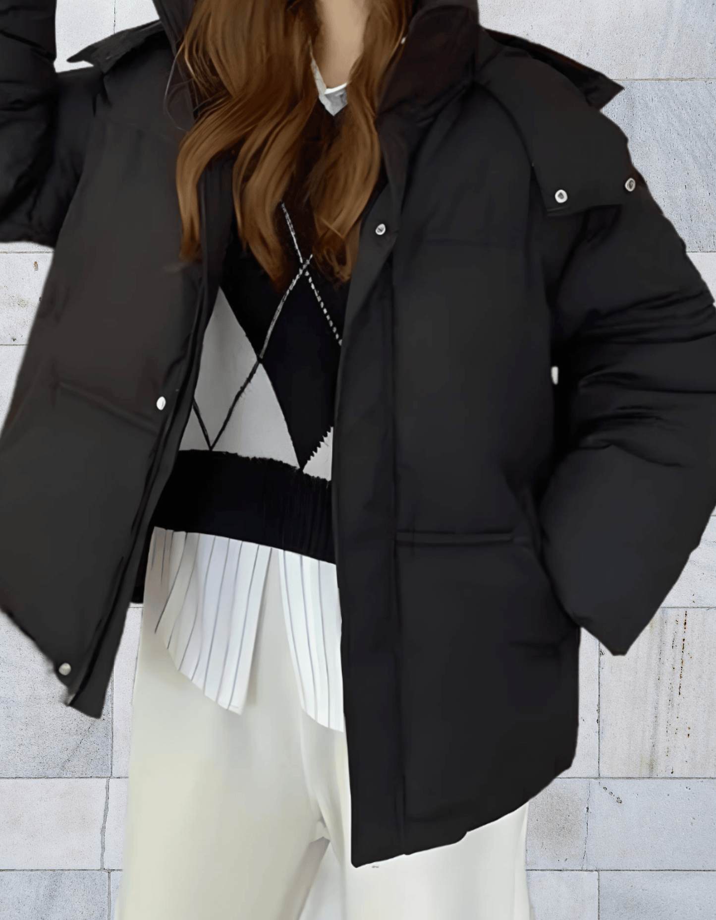 Veste d’Hiver avec Fermeture Éclair et Poches Latérales pour Femme | Idéale pour les Journées Froides