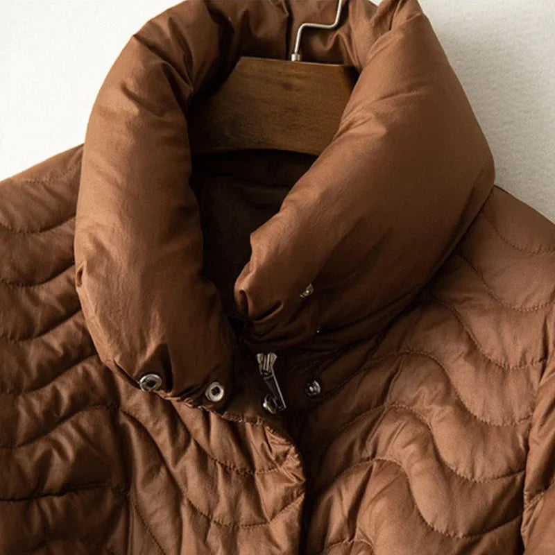 Manteau Long Matelassé avec Capuche pour Femme | Idéal pour La Saison Froide