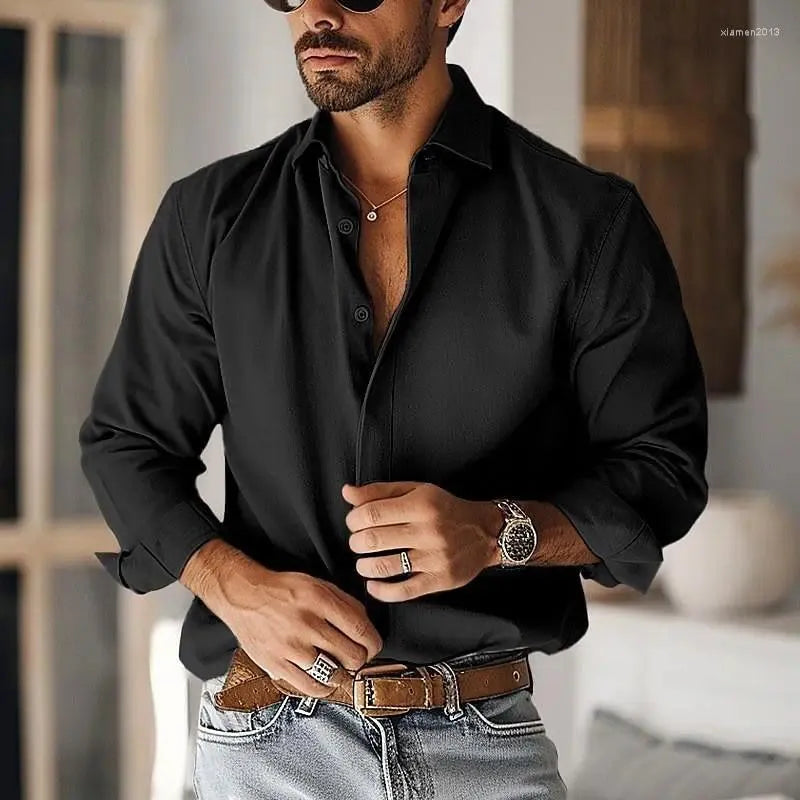 Chemise À Manches Longues pour Homme avec Col Classique | Idéale pour Les Occasions Formelles