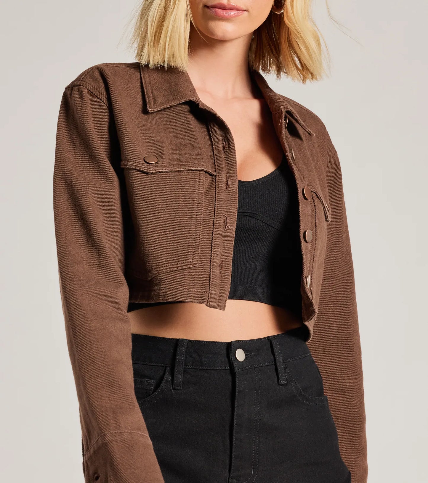 Veste Courte avec Manches Longues Et Poches pour Femme | Idéale pour Les Occasions Décontractées