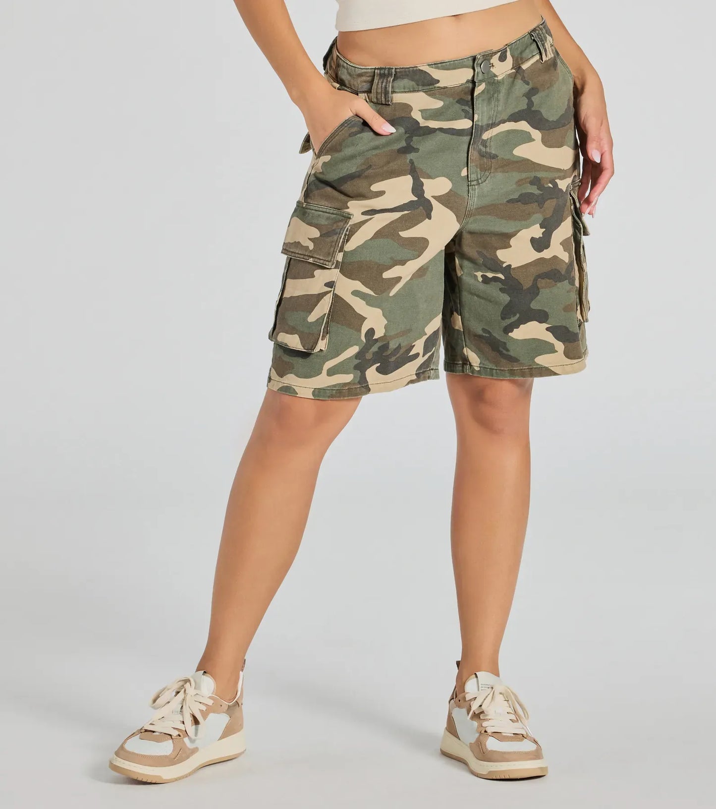 Short Camouflage avec Taille Mi-Haute pour Femmes | Idéal pour les Activités Décontractées