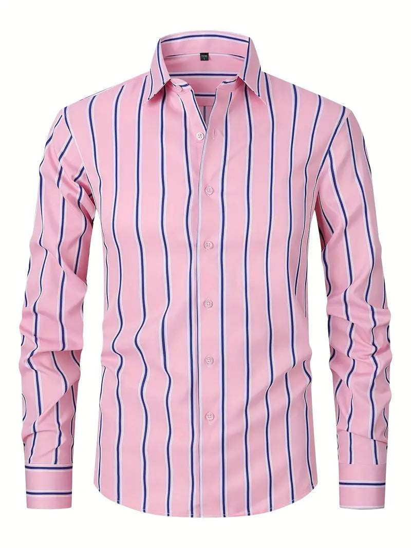 Chemise À Rayures pour Hommes | Idéale pour Bureau Et Sorties