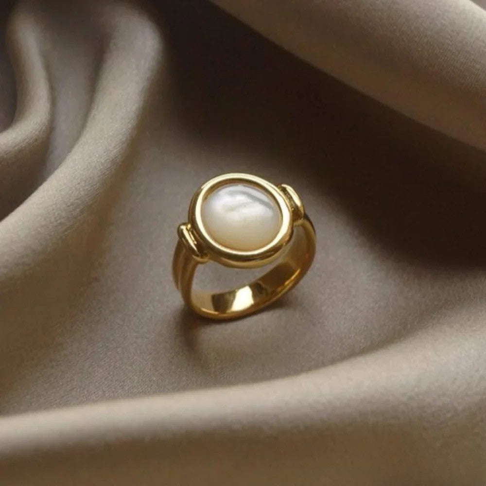 Bague Avec Perle Centrale Et Design Minimaliste Pour Femmes | Idéale Pour Un Usage Quotidien