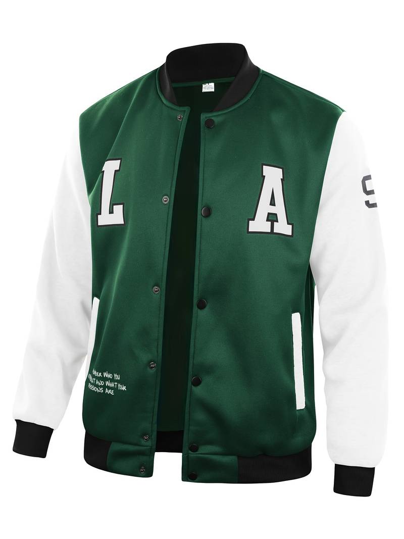 Veste College avec Manches Contrastées Et Fermeture À Boutons pour Homme | Idéal pour Les Tenues Décontractées