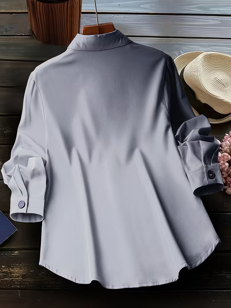 Chemise À Manches Longues Avec Fermeture Boutonnée Pour Femmes | Idéal Pour Usage Quotidien Et Travail