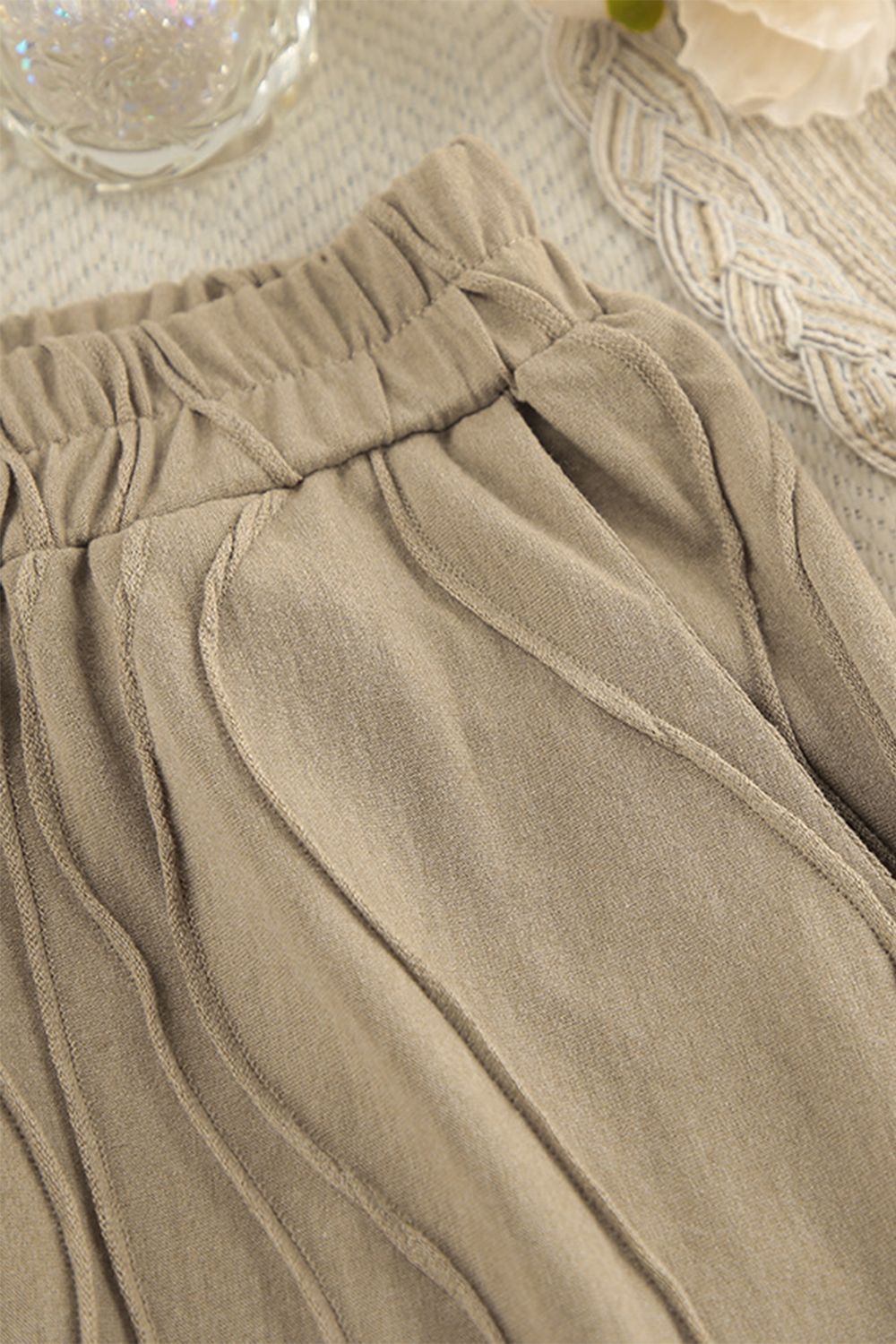 Ensemble Deux Pièces avec Haut à Manches Longues Épaules Tombantes et Pantalon Coordonné pour Femme | Idéal pour un Usage Quotidien