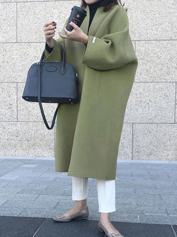 Manteau Long Croisé Sans Boutons pour Femme | Idéal pour l’Hiver