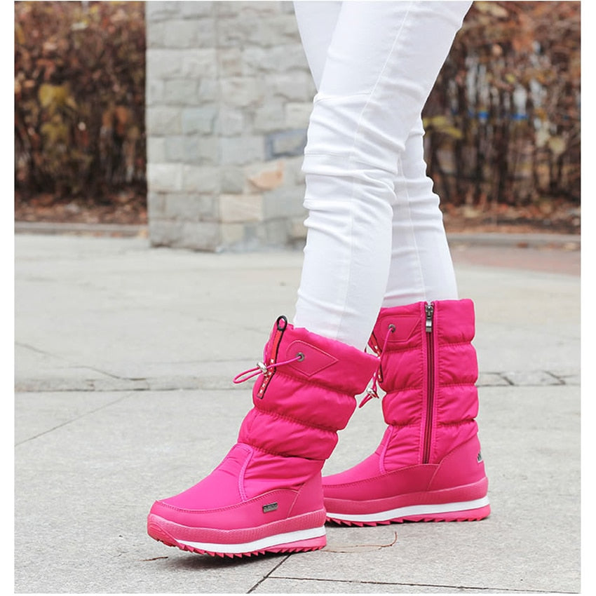 Bottes D’Hiver avec Semelle Antidérapante pour Femme | Idéales pour Temps Froid