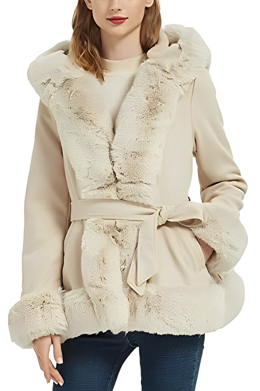 Veste à Capuche avec Col Bordé pour Femmes | Idéale pour la Saison Automne-Hiver