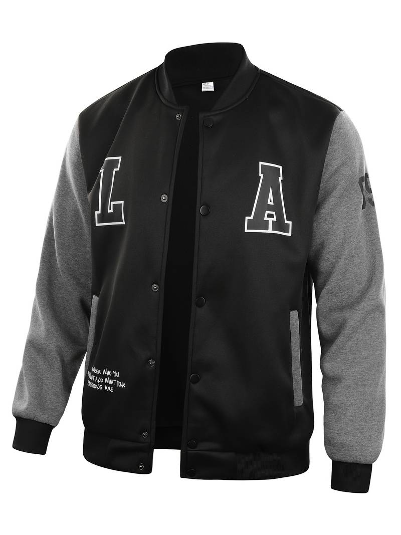 Veste College avec Manches Contrastées Et Fermeture À Boutons pour Homme | Idéal pour Les Tenues Décontractées
