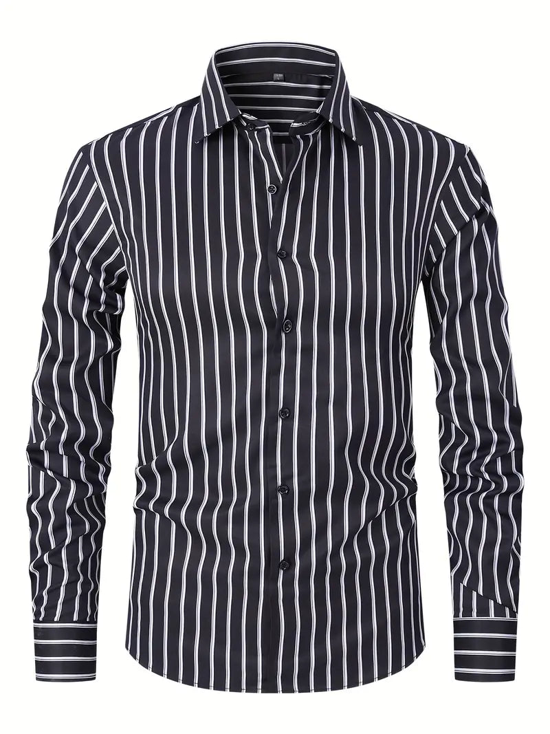 Chemise À Rayures pour Hommes | Idéale pour Bureau Et Sorties