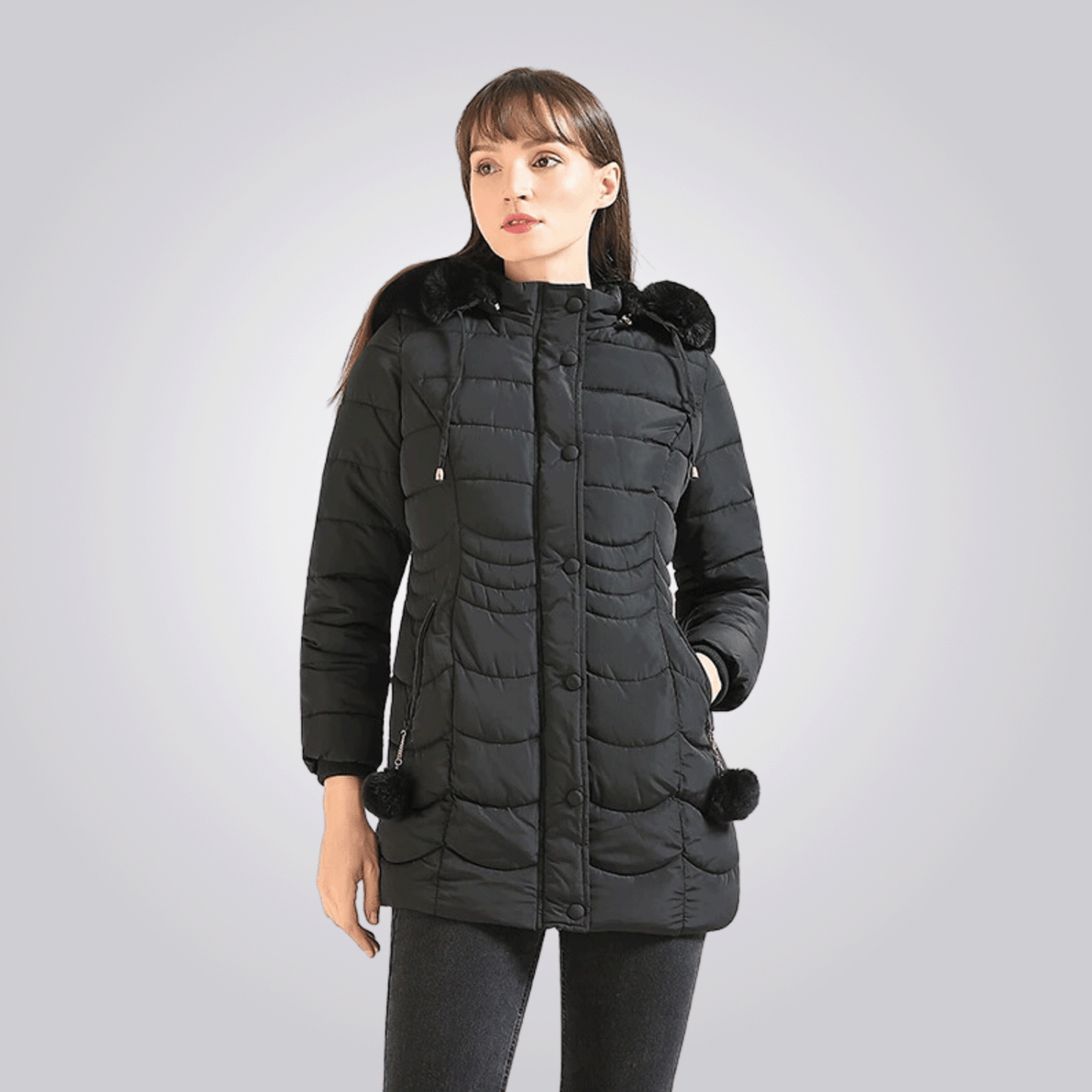 Manteau Long avec Capuche Amovible pour Femme | Idéal pour l’Hiver