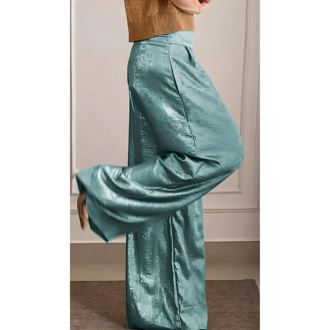 Pantalon À Taille Marquée avec Jambe Large pour Femme | Idéal pour Les Tenues Quotidiennes