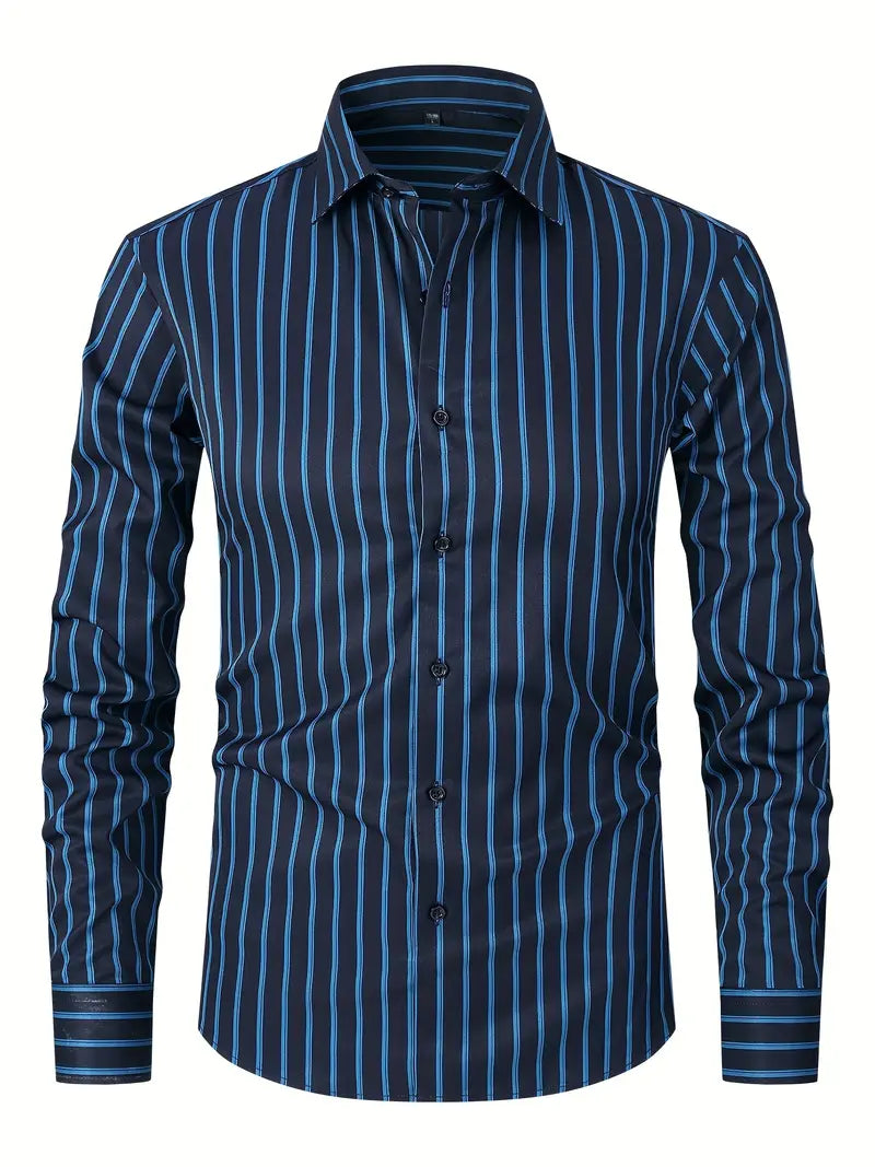 Chemise À Rayures pour Hommes | Idéale pour Bureau Et Sorties