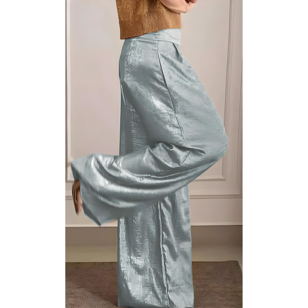 Pantalon À Taille Marquée avec Jambe Large pour Femme | Idéal pour Les Tenues Quotidiennes