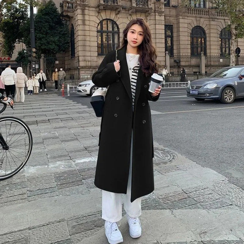 Manteau d’Hiver Coupe Ample avec Col Cranté pour Femmes | Idéal pour Saison Froide