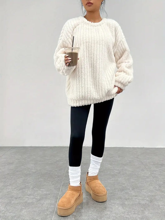 Pull Oversize avec Col Rond pour Femme | Idéal pour l’Automne Et l’Hiver