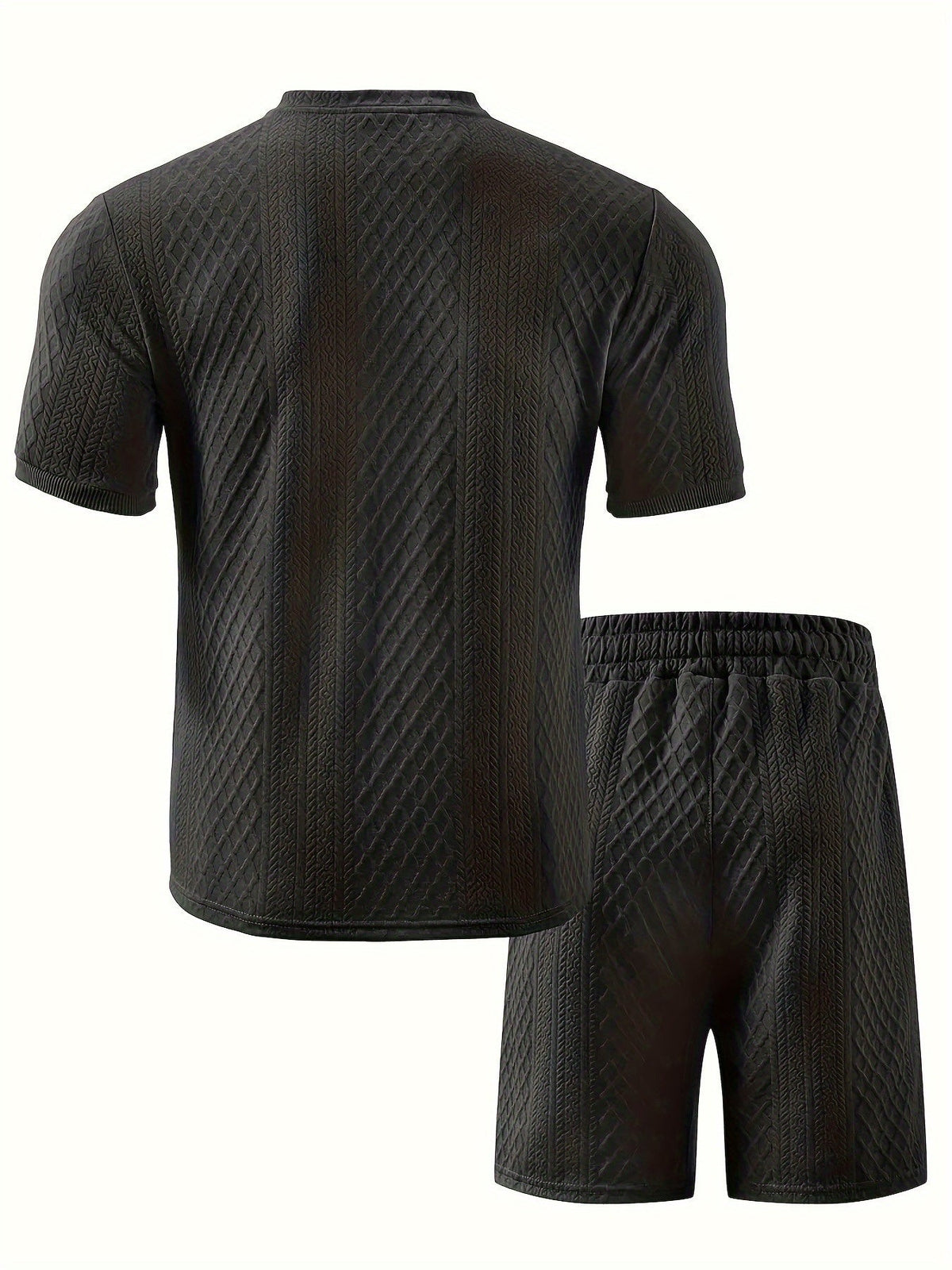 Ensemble Deux Pièces Texturé avec Col Mao pour Homme | Idéal pour Sorties Décontractées