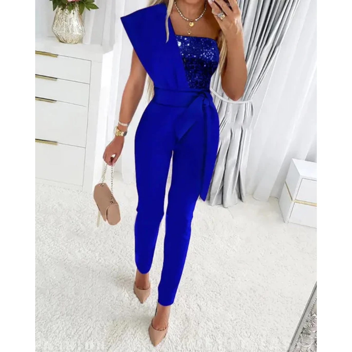 Combinaison avec Détails à Sequins pour Femme | | Idéale pour les Soirées