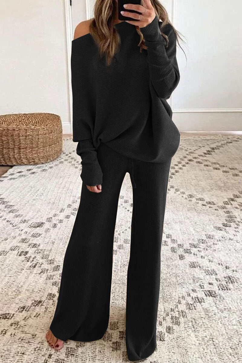 Ensemble Deux Pièces avec Pantalon Large et Taille Élastique pour Femme | Idéal pour un Usage Quotidien