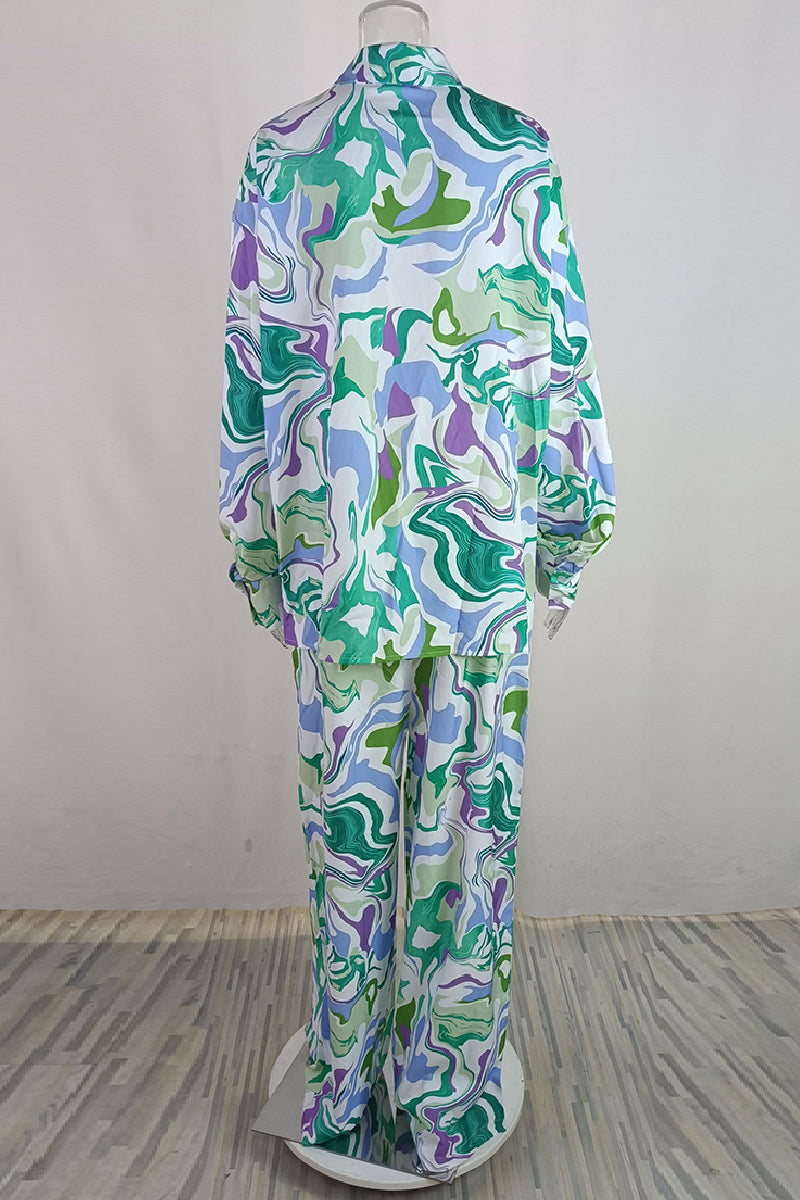 Ensemble Deux Pièces à Imprimé Abstrait pour Femme | Idéal pour le Printemps et l’Été