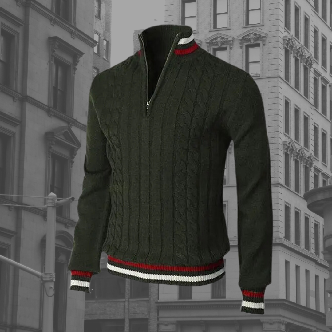 Pull À Col Roulé avec Fermeture Éclair pour Homme | Idéal pour Les Saisons Fraîches