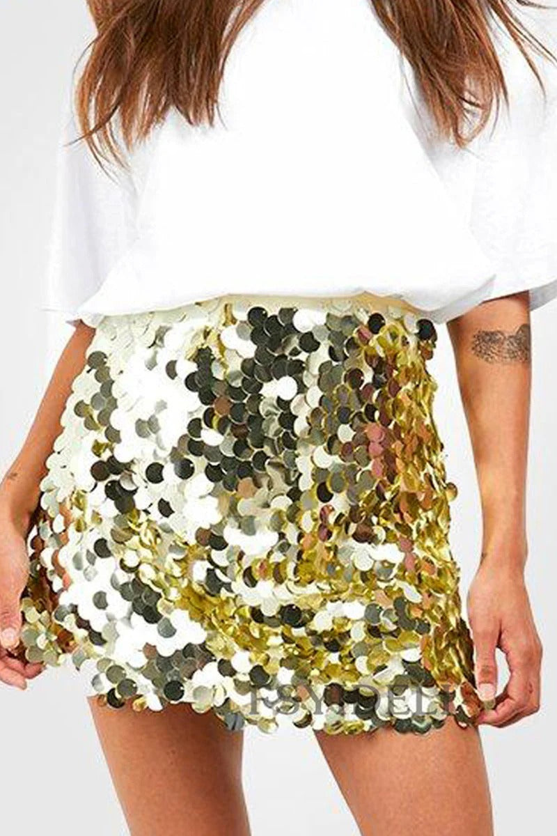 Jupe Unie à Sequins avec Coupe Régulière pour Femme | Idéale pour les Fêtes ou Les événements en Soirée
