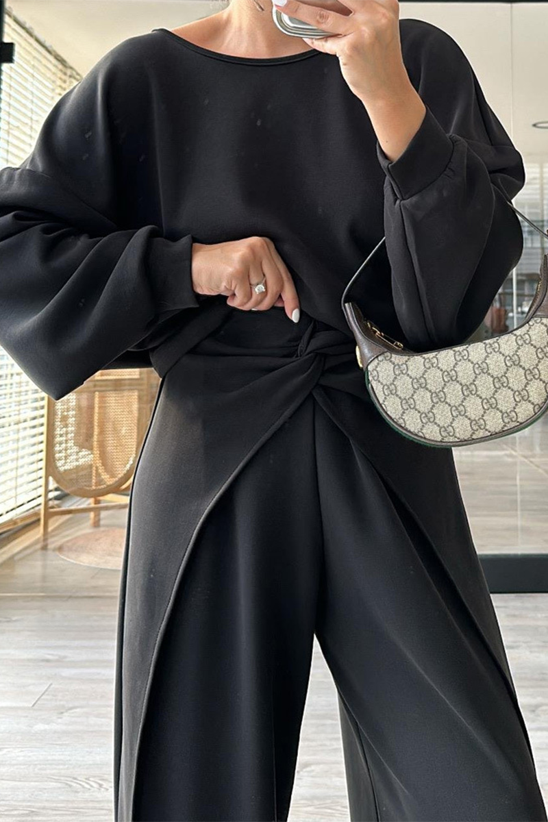 Ensemble Deux Pièces à Manches Longues avec Taille Élastique pour Femme | Idéal pour un Usage Quotidien