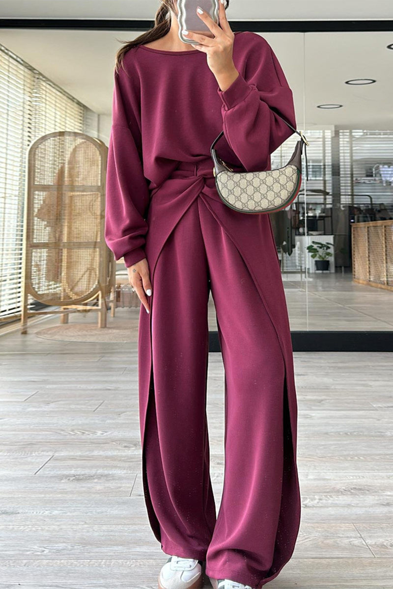 Ensemble Deux Pièces à Manches Longues avec Taille Élastique pour Femme | Idéal pour un Usage Quotidien