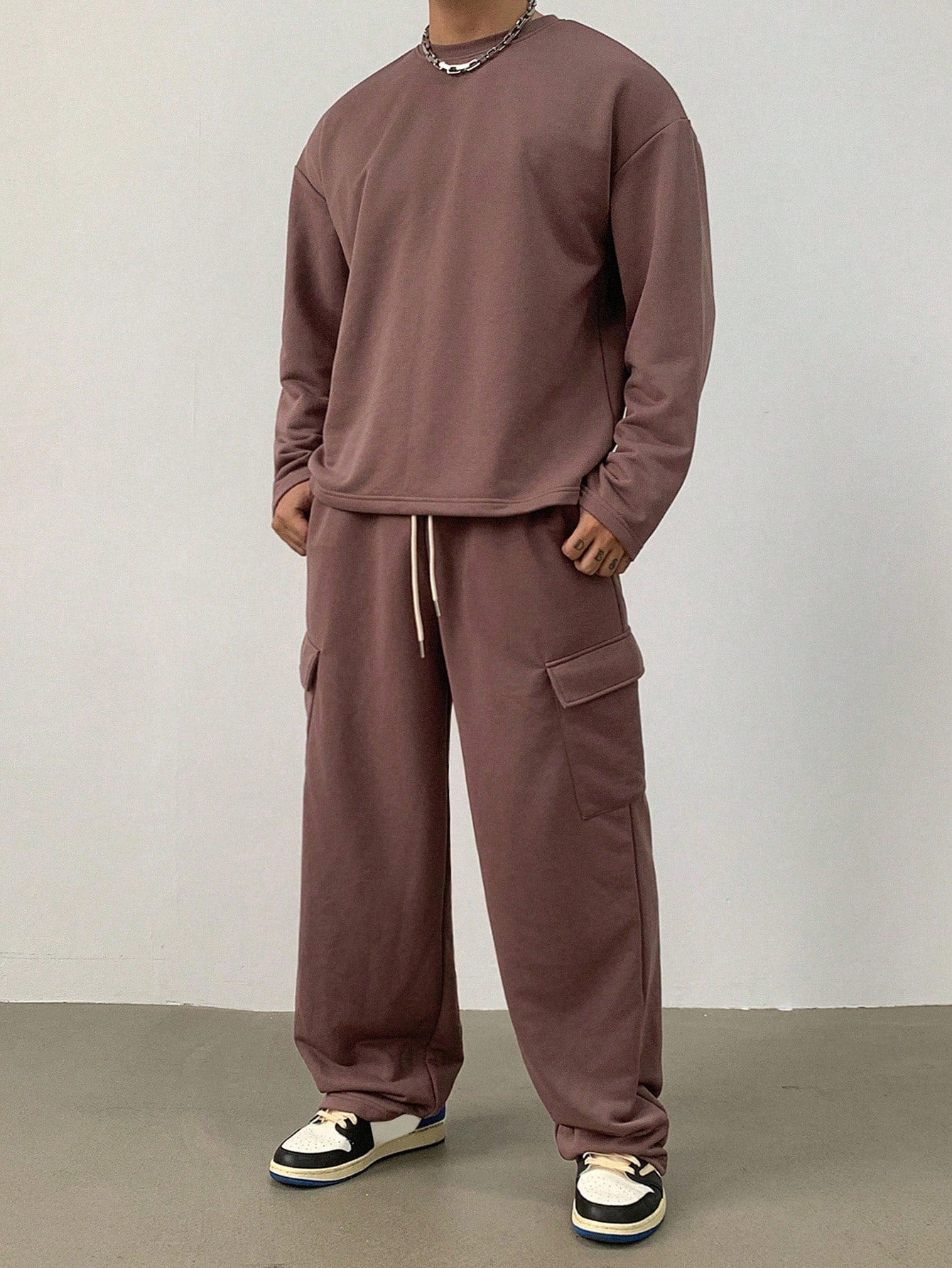 Ensemble avec T-Shirt Manches Longues Et Pantalon Cargo pour Homme | Idéal pour Toutes Les Saisons