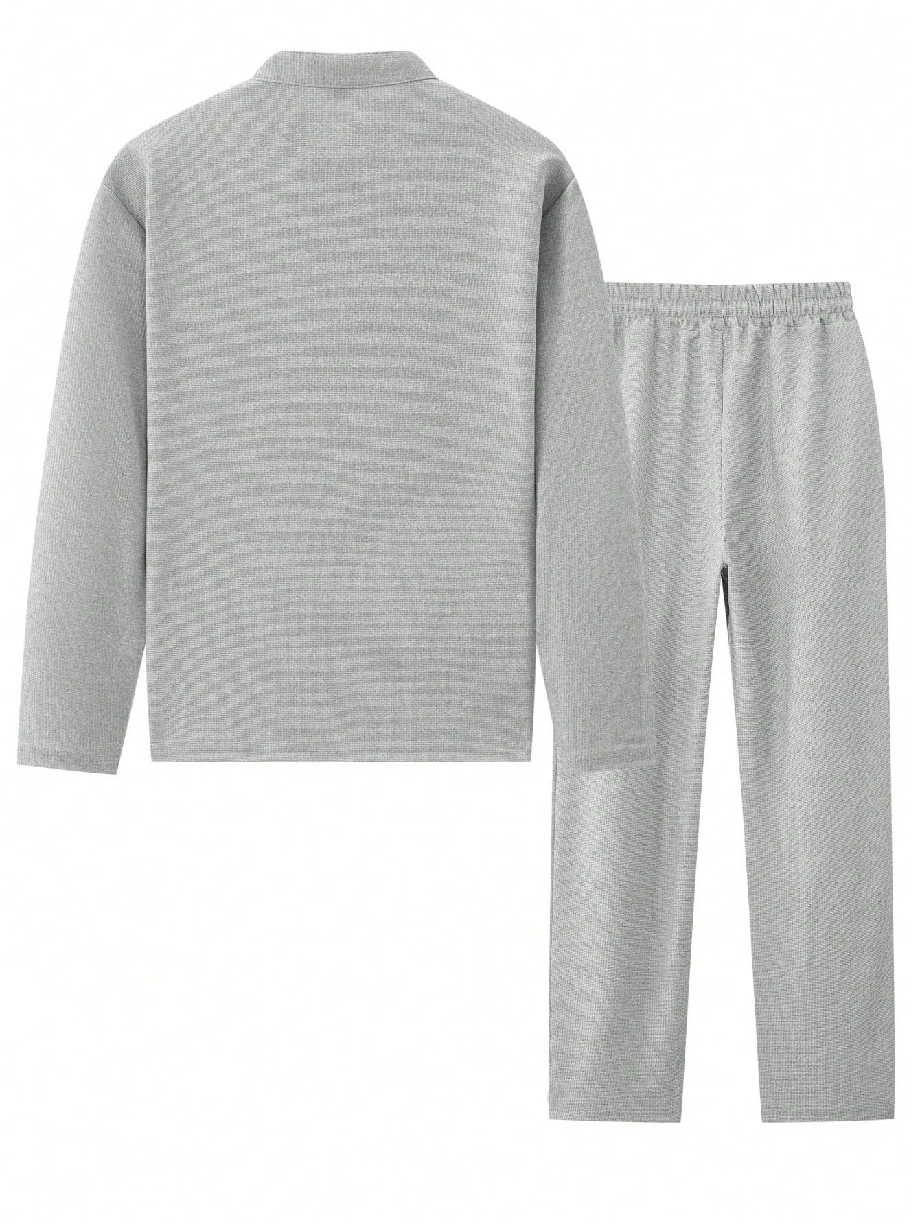 Ensemble avec Chemise À Col Montant Et Pantalon pour Homme | Idéal pour Toutes Les Saisons