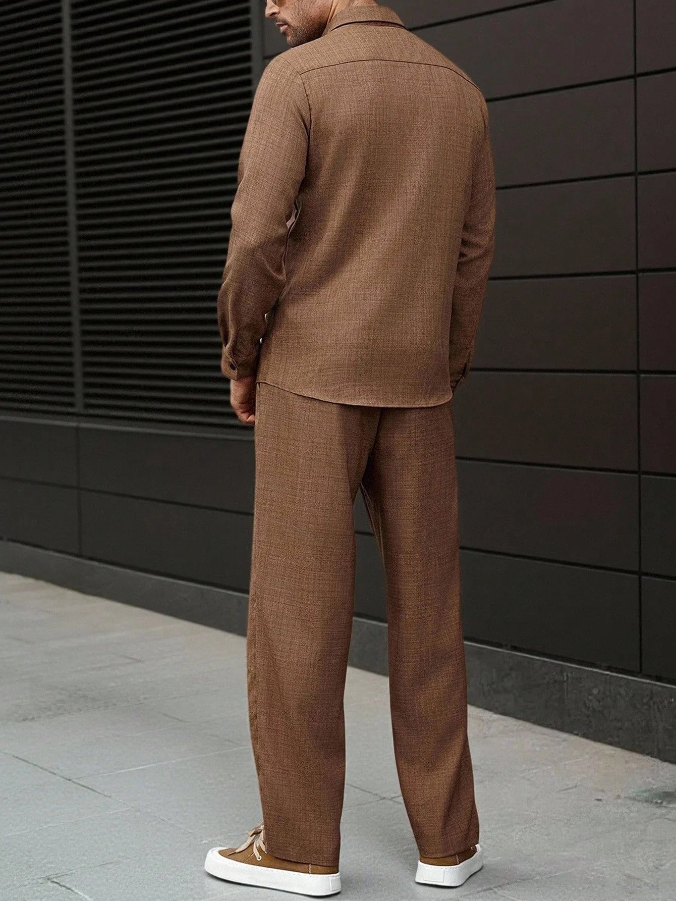 Ensemble Chemise À Manches Longues avec Fermeture Boutonnée Et Pantalon Assorti pour Homme | Idéal pour Usage Quotidien