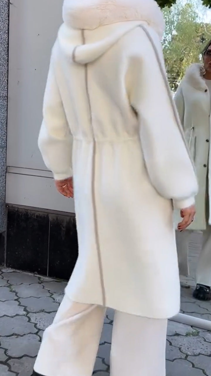 Manteau À Capuche avec Cordon De Serrage pour Femme | Idéal pour La Mi-Saison