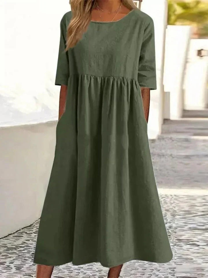 Robe Longue Bleue à Coupe Fluide pour Femme | Idéale pour l’Été