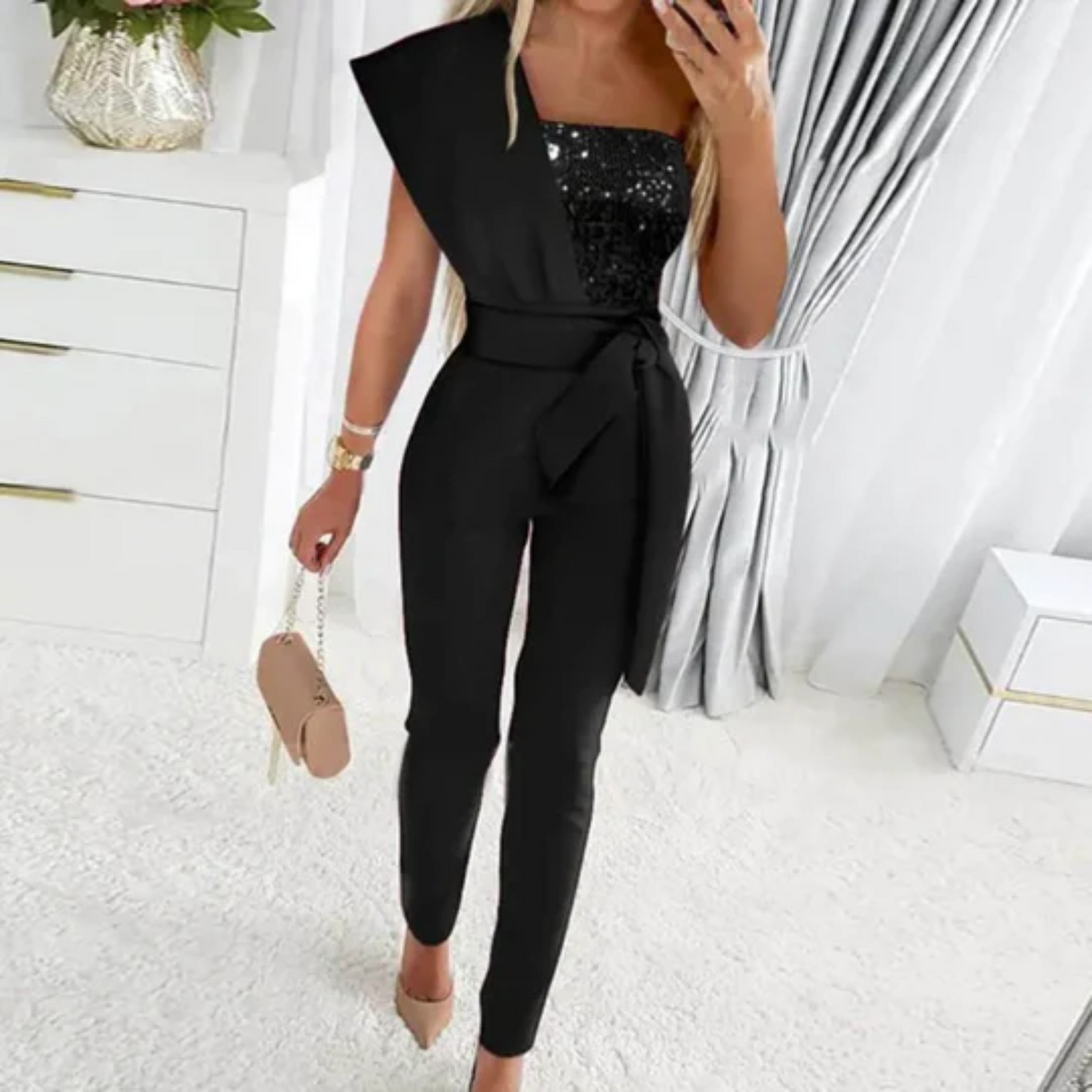 Combinaison avec Détails à Sequins pour Femme | | Idéale pour les Soirées
