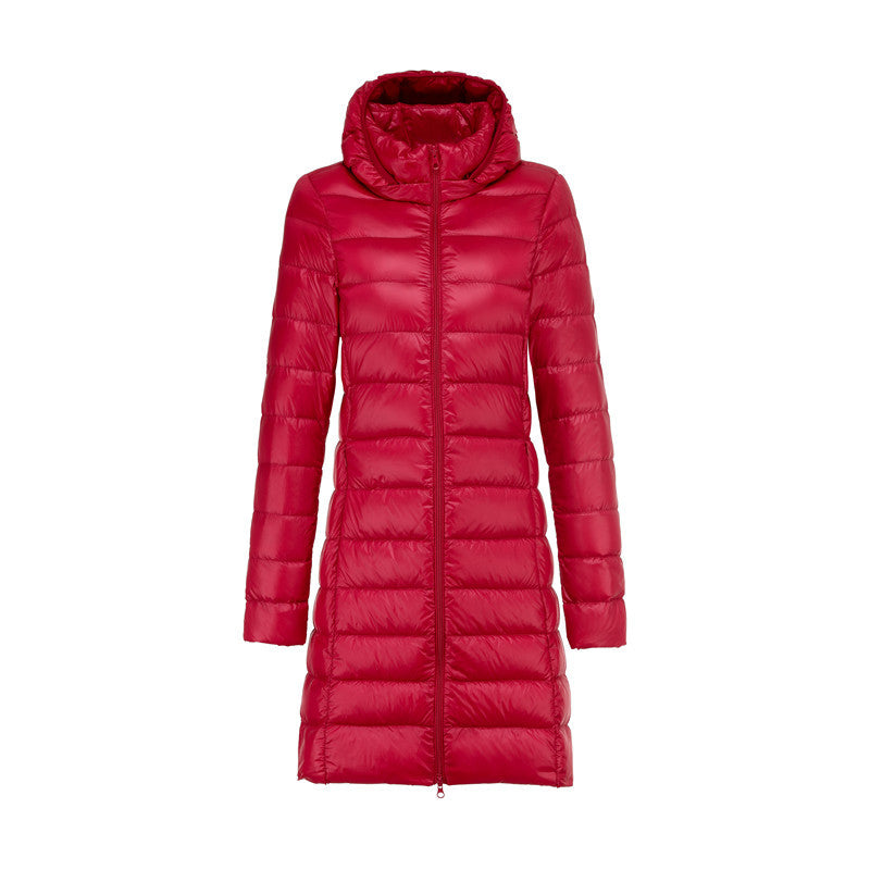 Manteau Long Légèrment Matelassé avec Capuche Amovible pour Femme | Idéal pour l’Hiver