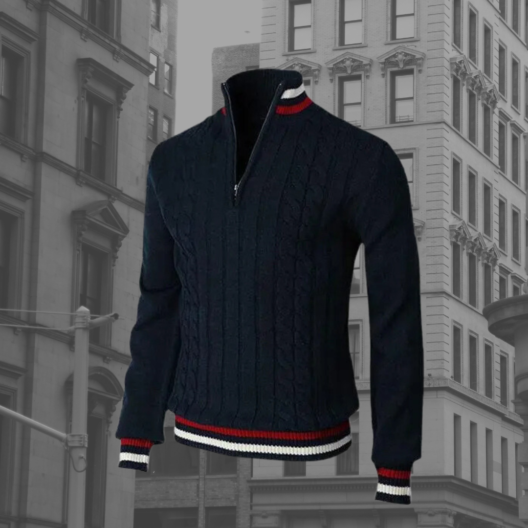 Pull À Col Roulé avec Fermeture Éclair pour Homme | Idéal pour Les Saisons Fraîches