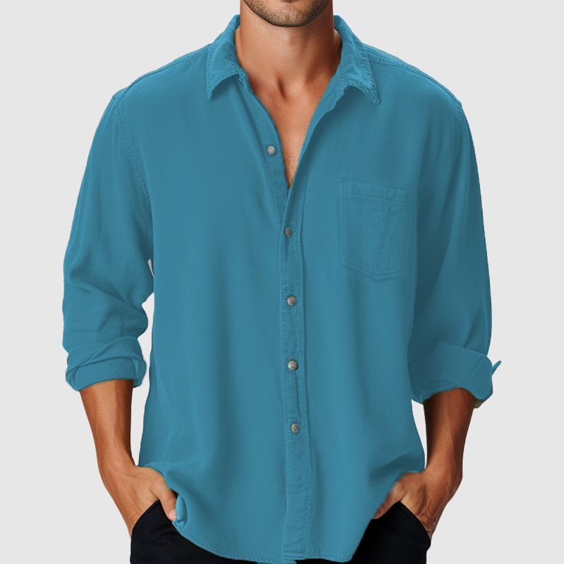 Chemise à Manches Longues avec Col Classique pour Homme | Idéale pour le Quotidien et les Occasions Décontractées
