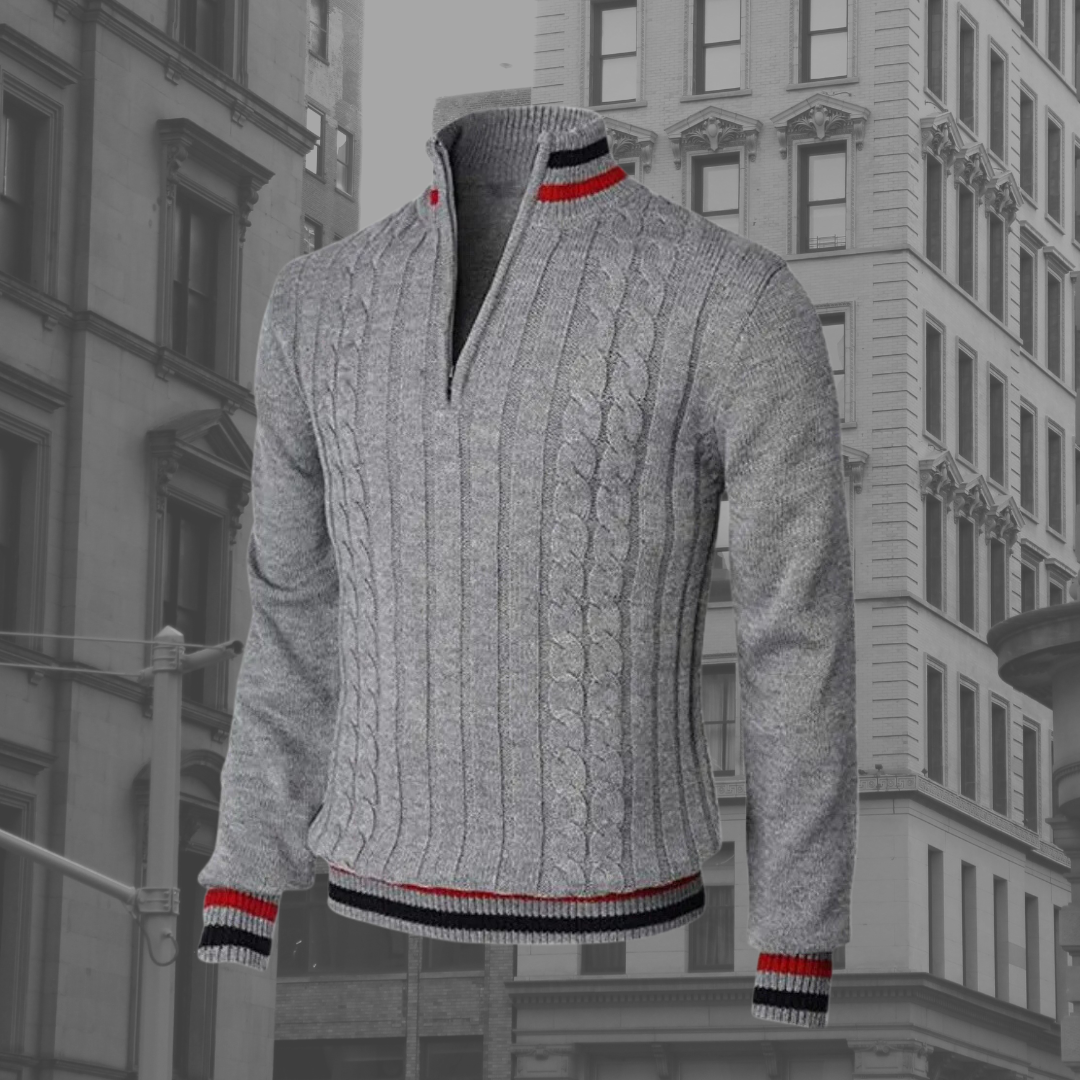 Pull À Col Roulé avec Fermeture Éclair pour Homme | Idéal pour Les Saisons Fraîches