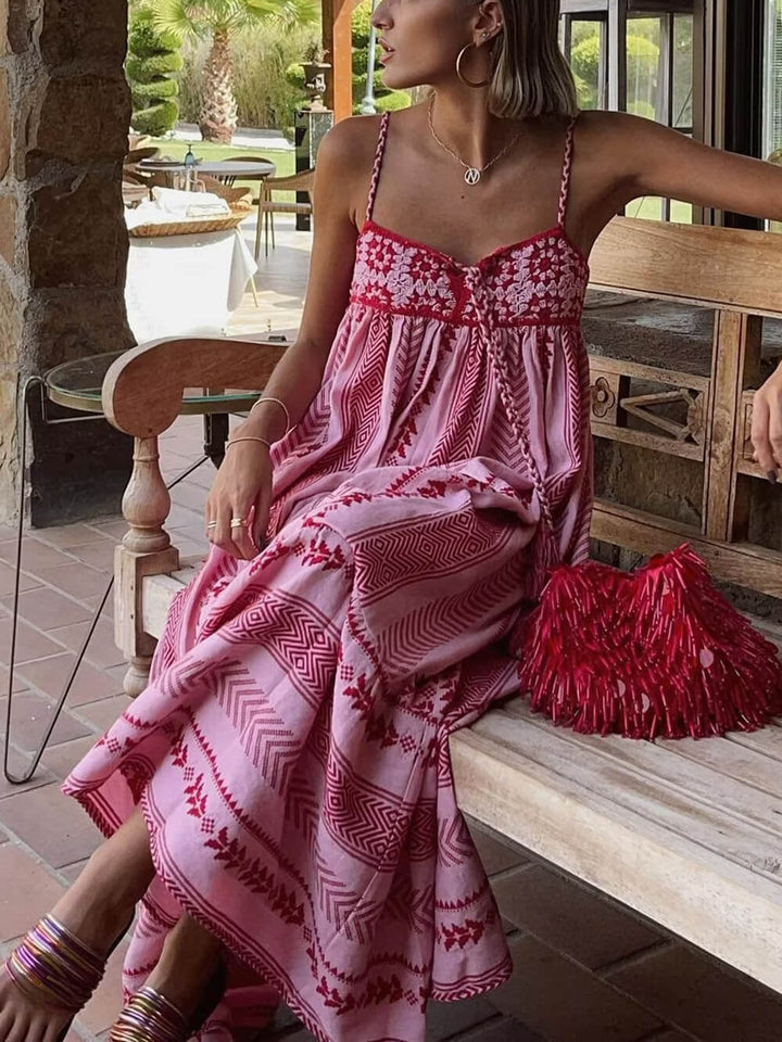 Robe Longue à Motifs pour Femme | Idéale pour les Événements d'Été