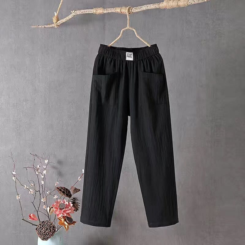 Pantalon à Coupe Décontractée avec Taille Élastique pour Femme | Idéal pour les Moments de Détente