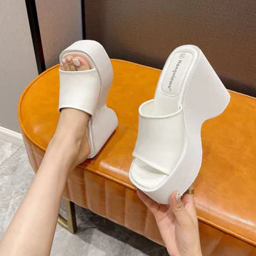 Mules Compensées Avec Semelle Élevée Pour Femmes | Idéal Pour Saison Estivale