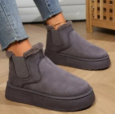 Bottines D’Hiver À Enfiler avec Semelle Épaisse Antidérapante pour Femme | Idéales pour Saison Froide