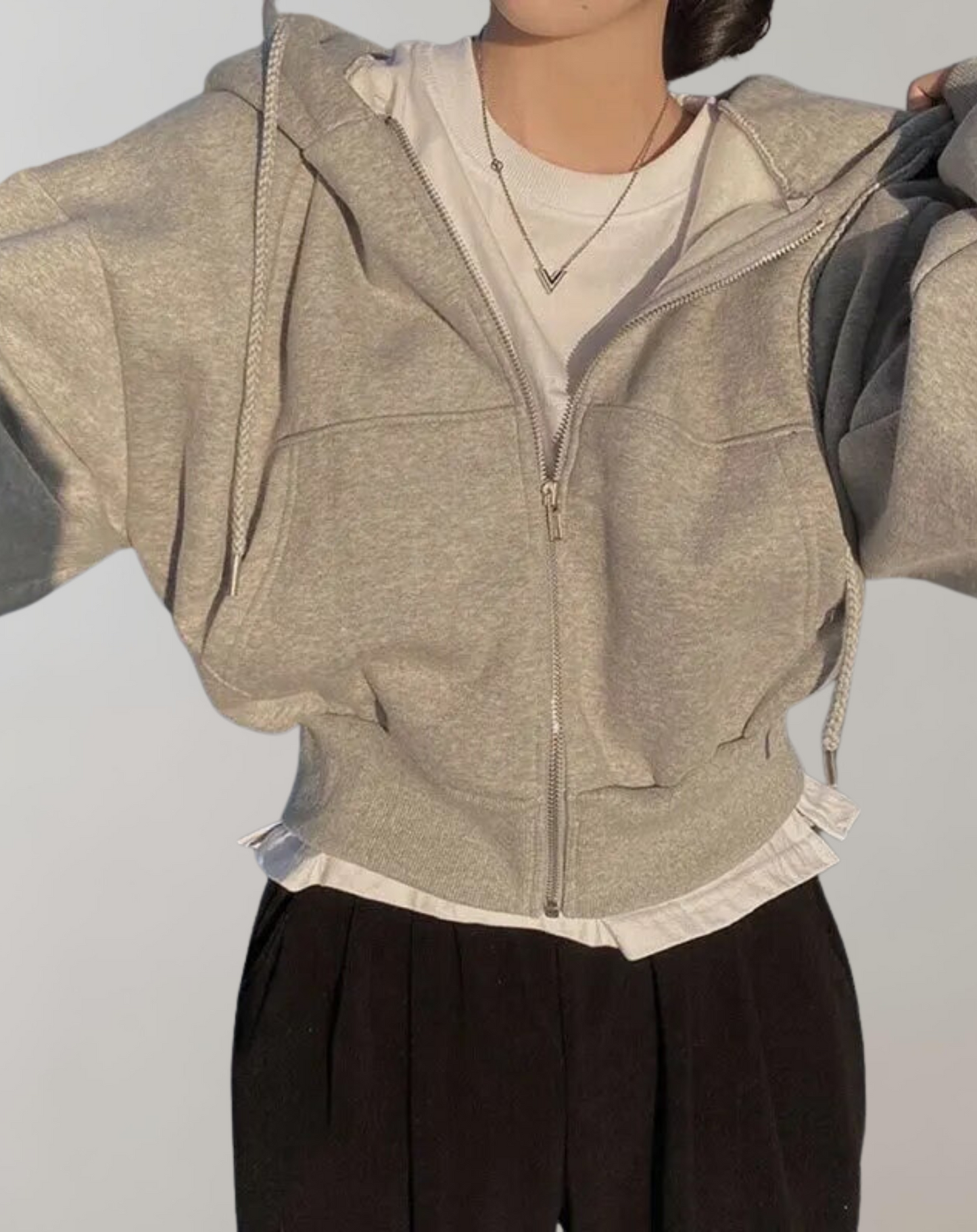 Sweat à Capuche Uni avec Fermeture Éclair pour Femme | Idéal pour un Usage Quotidien