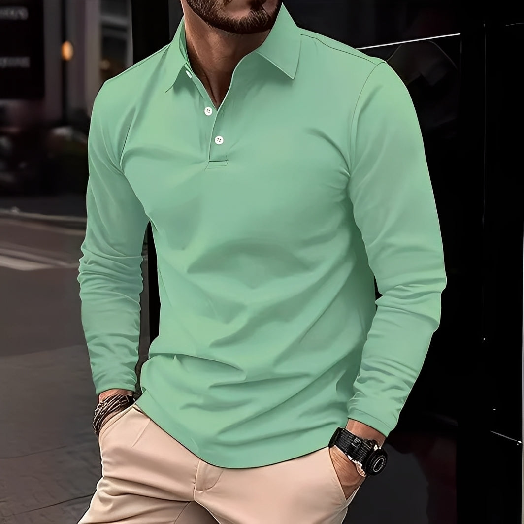 Polo À Col Classique avec Manches Longues pour Homme | Idéal pour Un Usage Quotidien