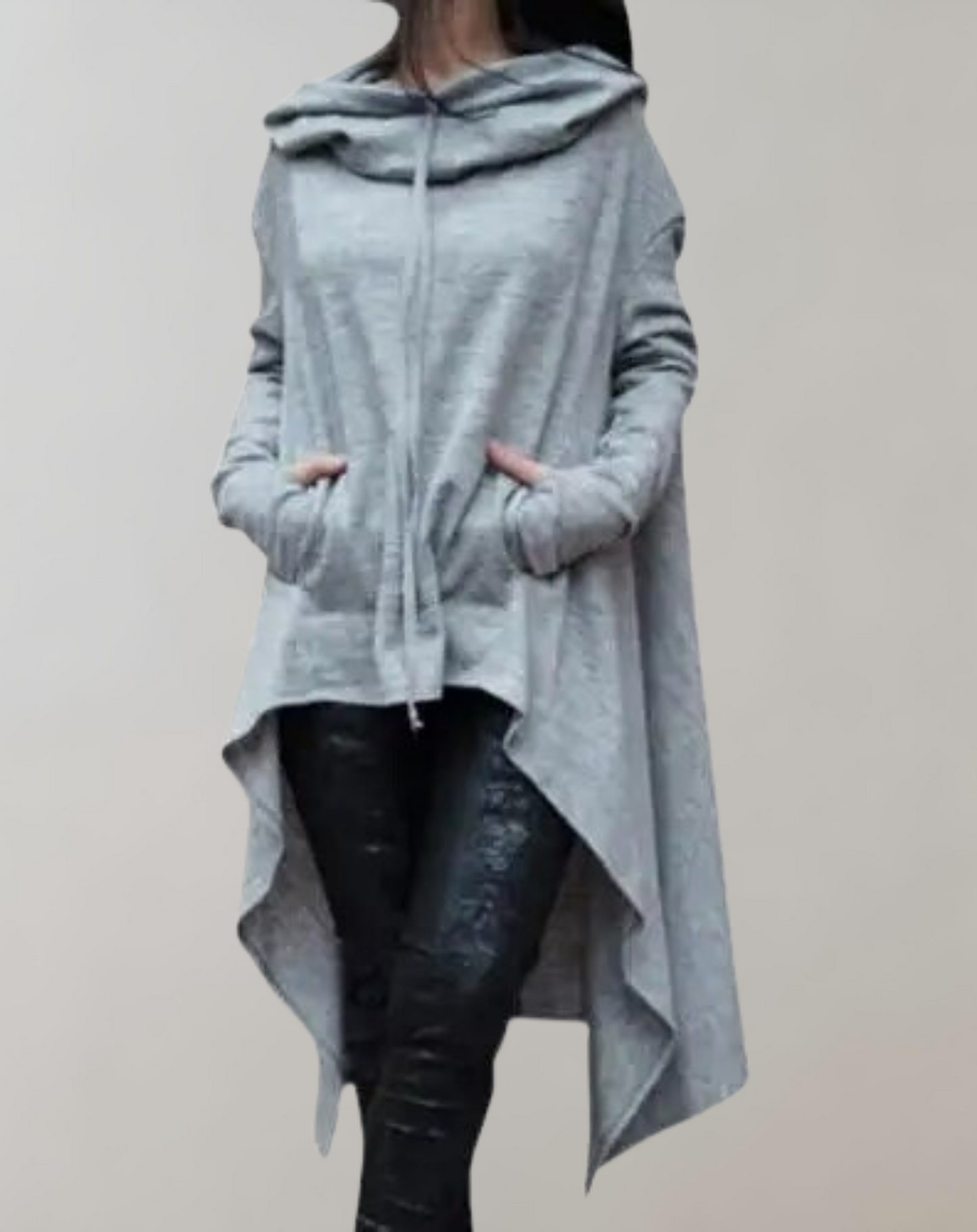 Sweat à Capuche avec Ourlet Asymétrique pour Femme | Idéal pour la Saison Fraîche