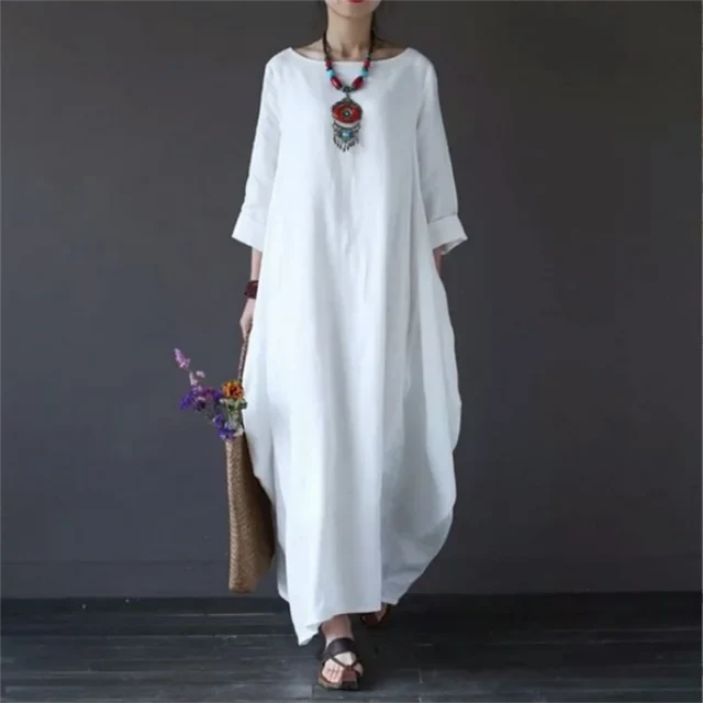 Robe Longue Verte à Coupe Décontractée pour Femme | Idéale pour l’Été