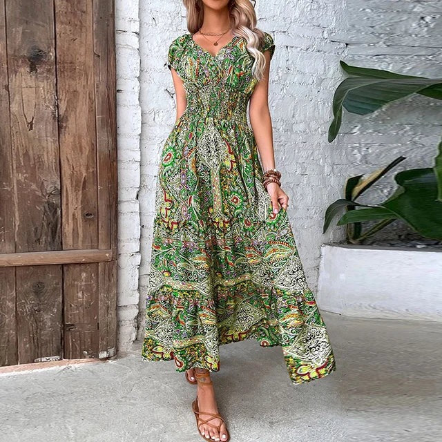 Robe Maxi à Motif Bohème pour Femme | Idéale pour l'Été