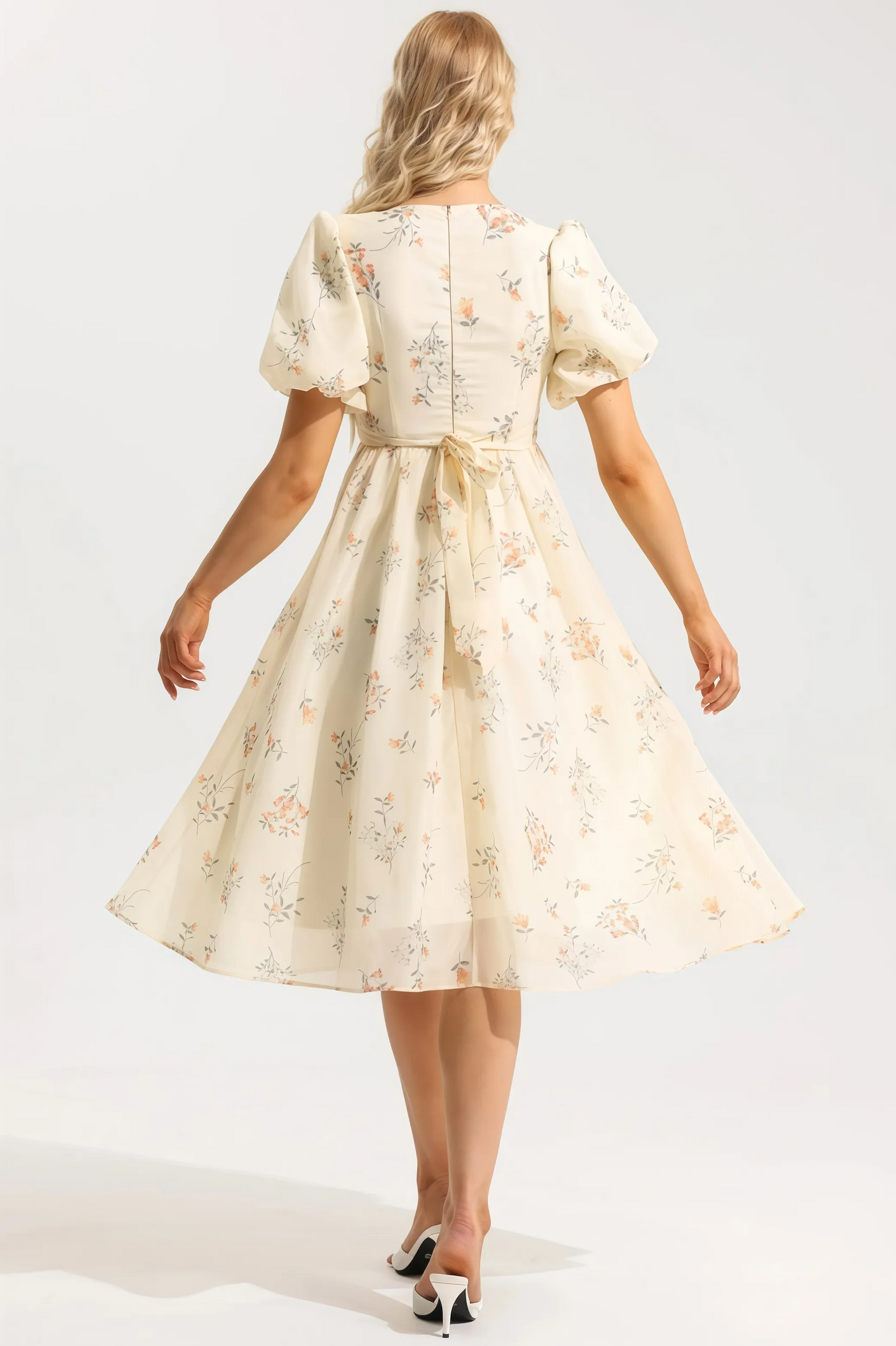 Robe Midi à Imprimé Floral avec Col en V pour Femme | Idéale pour les Sorties et les Occasions Estivales
